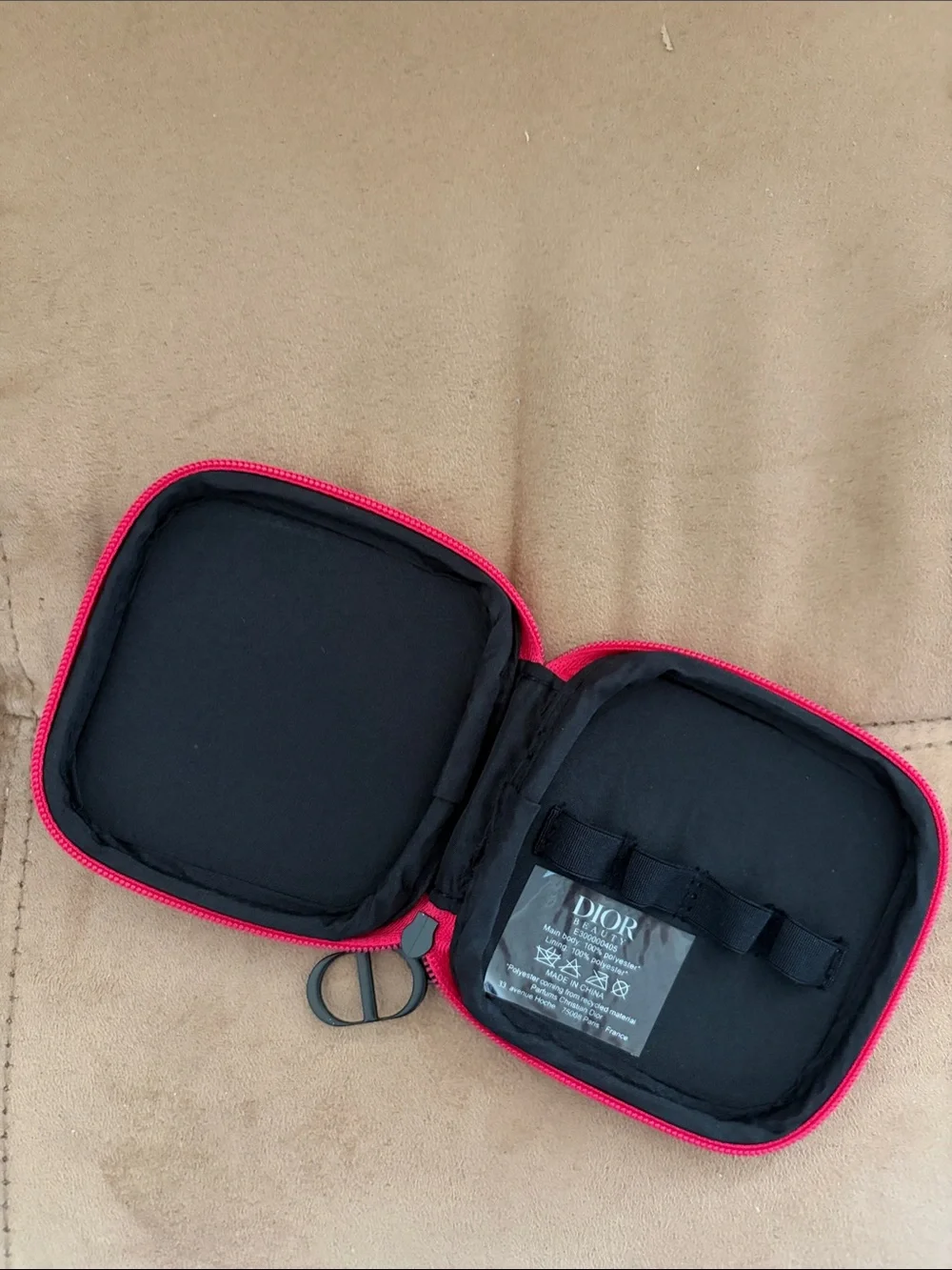 Dior Miss Dior beauty Hot Pink Red Zip Cosmetic Pouch NIB